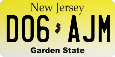 NJ license plate D06AJM