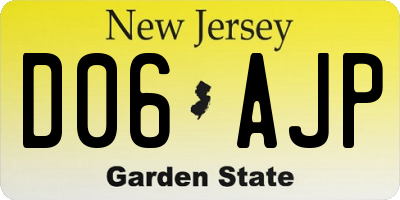 NJ license plate D06AJP