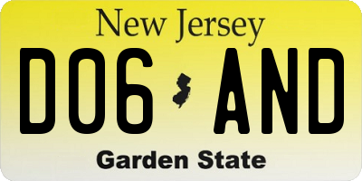 NJ license plate D06AND