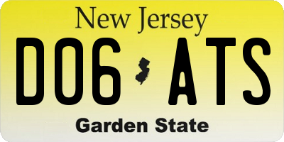 NJ license plate D06ATS