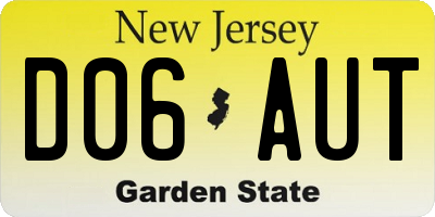 NJ license plate D06AUT