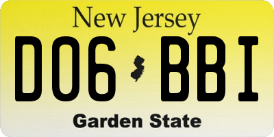 NJ license plate D06BBI