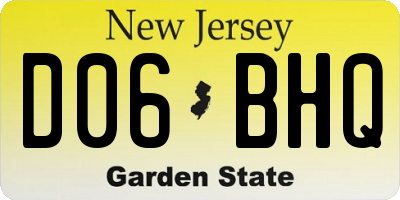 NJ license plate D06BHQ