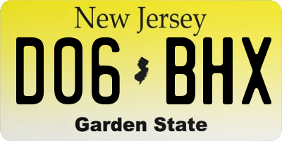 NJ license plate D06BHX