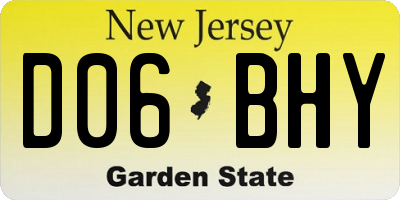 NJ license plate D06BHY
