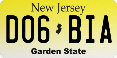 NJ license plate D06BIA