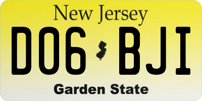 NJ license plate D06BJI