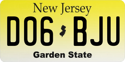 NJ license plate D06BJU