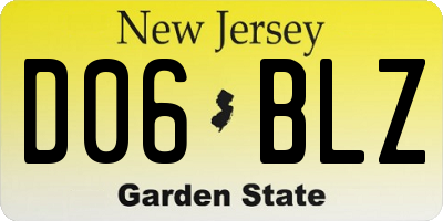NJ license plate D06BLZ