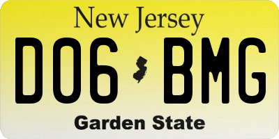 NJ license plate D06BMG