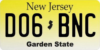 NJ license plate D06BNC