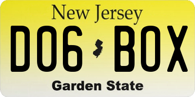 NJ license plate D06BOX
