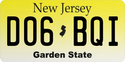 NJ license plate D06BQI