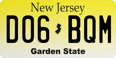 NJ license plate D06BQM