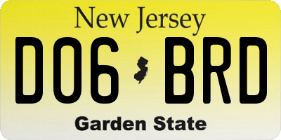 NJ license plate D06BRD