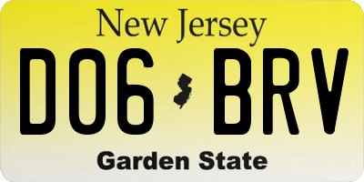 NJ license plate D06BRV