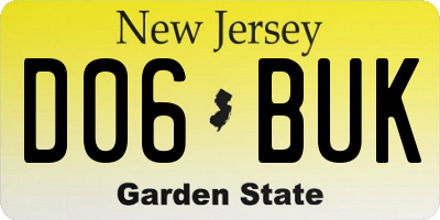 NJ license plate D06BUK