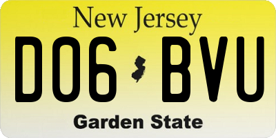 NJ license plate D06BVU
