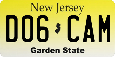 NJ license plate D06CAM