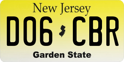 NJ license plate D06CBR
