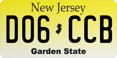 NJ license plate D06CCB