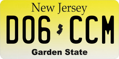 NJ license plate D06CCM