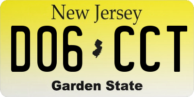 NJ license plate D06CCT