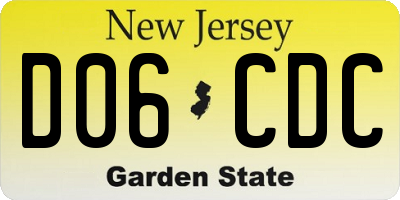 NJ license plate D06CDC