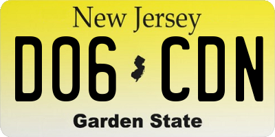 NJ license plate D06CDN