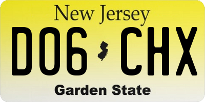 NJ license plate D06CHX