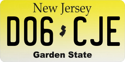 NJ license plate D06CJE