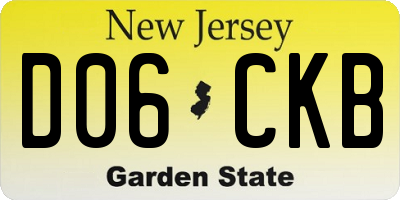 NJ license plate D06CKB