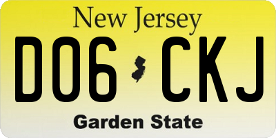 NJ license plate D06CKJ