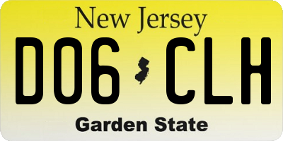 NJ license plate D06CLH