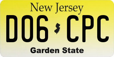 NJ license plate D06CPC