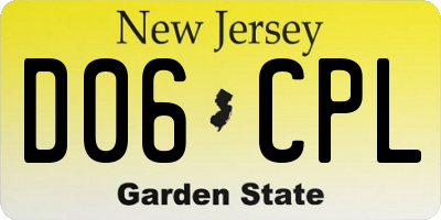 NJ license plate D06CPL