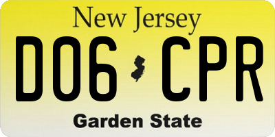 NJ license plate D06CPR