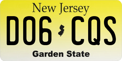 NJ license plate D06CQS