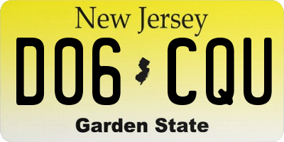 NJ license plate D06CQU