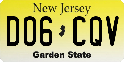 NJ license plate D06CQV