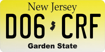 NJ license plate D06CRF