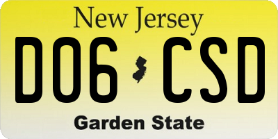 NJ license plate D06CSD