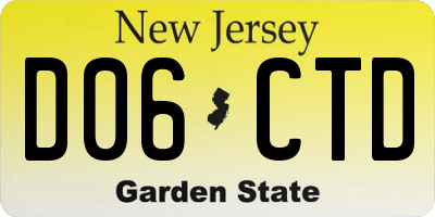 NJ license plate D06CTD