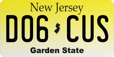 NJ license plate D06CUS