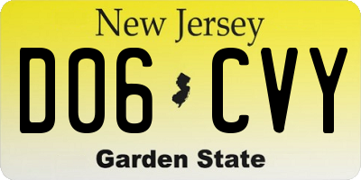 NJ license plate D06CVY