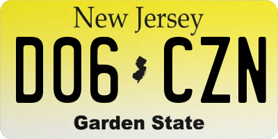 NJ license plate D06CZN