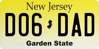 NJ license plate D06DAD