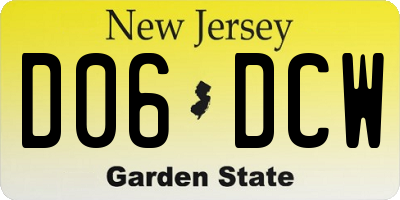 NJ license plate D06DCW