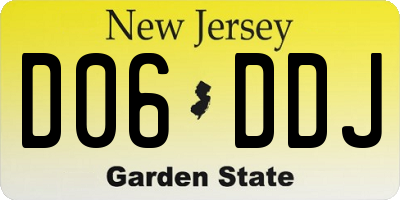 NJ license plate D06DDJ