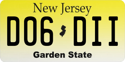NJ license plate D06DII